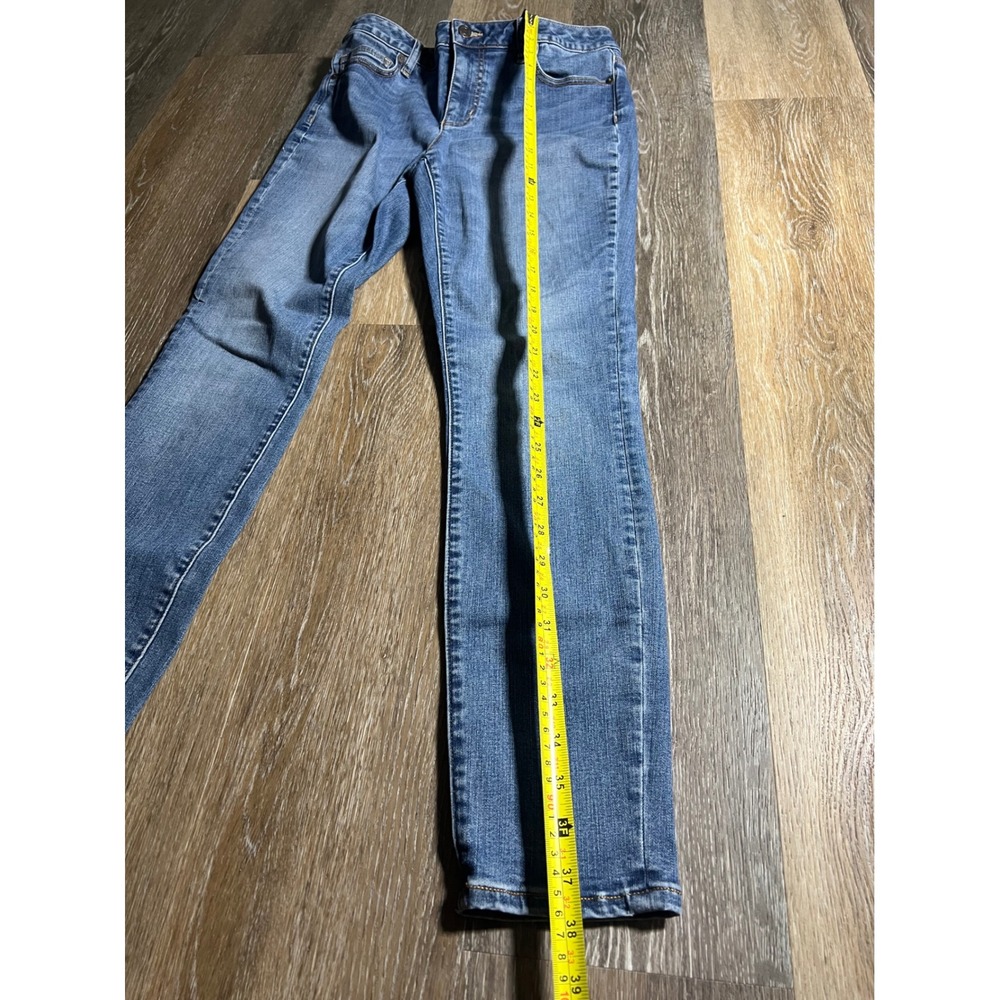 Lands End Mid Rise Skinny Jeans Womens 8 Blue Stretch Denim Classic Wash - Picture 7 of 8